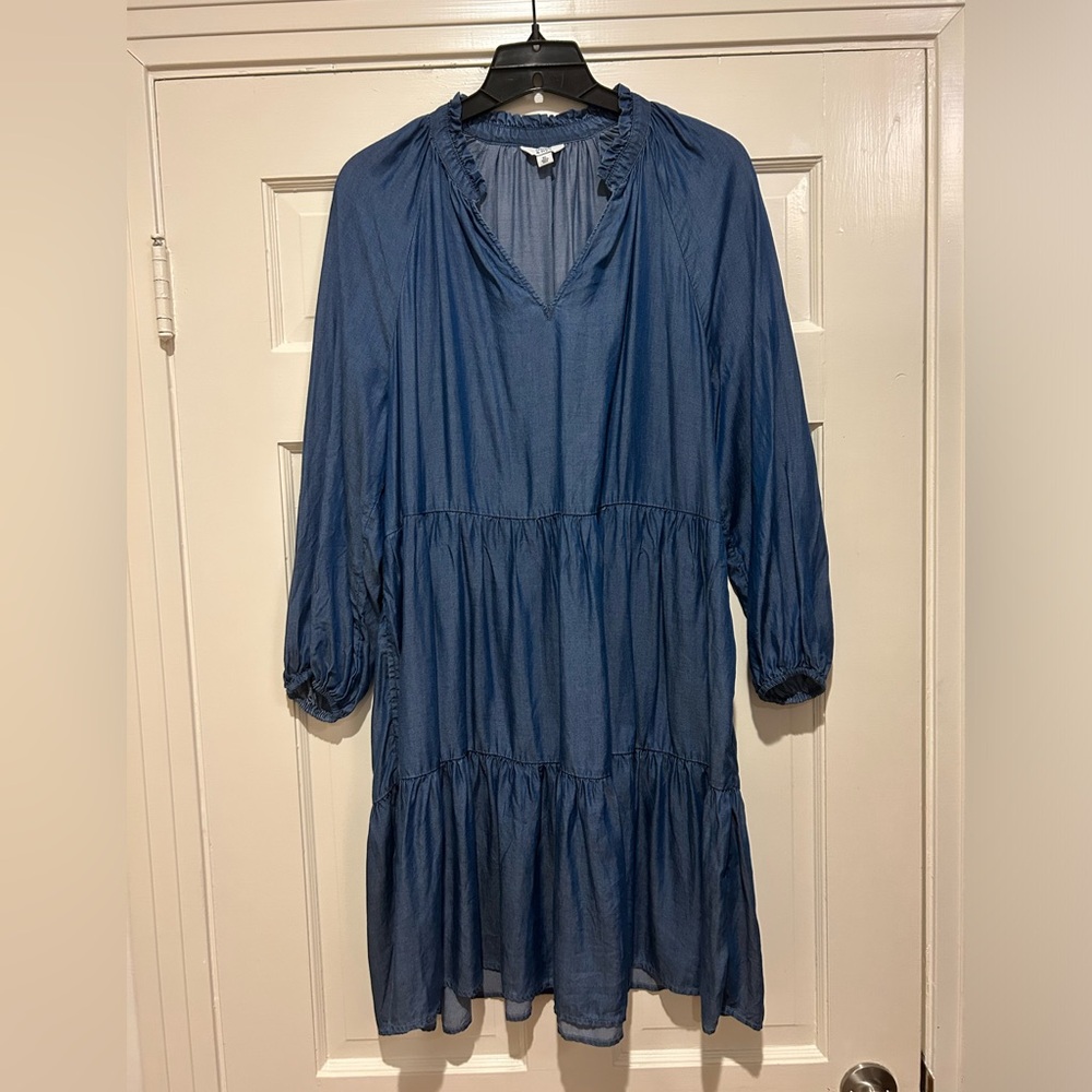 Denim dress with sleeves